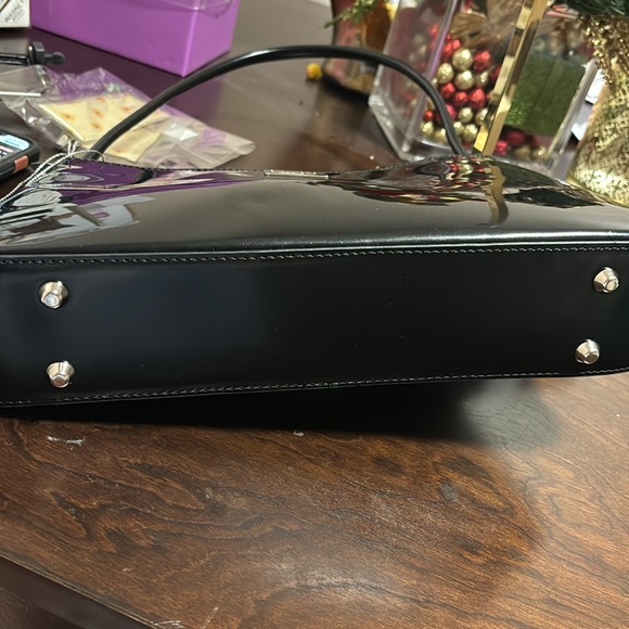 BEIJO black Patent Leather Bag Purse Zipper - Picture 8 of 12